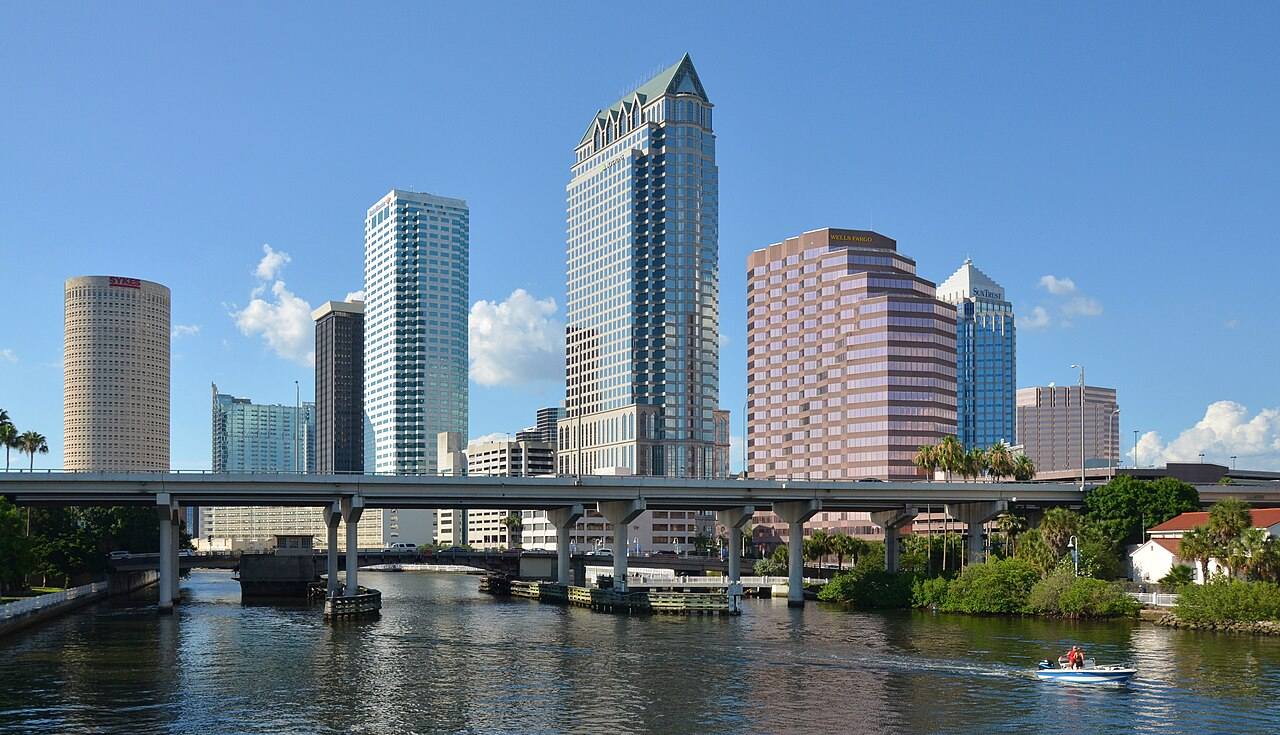 Downtown Tampa, Florida skyline on the Hillsborough River