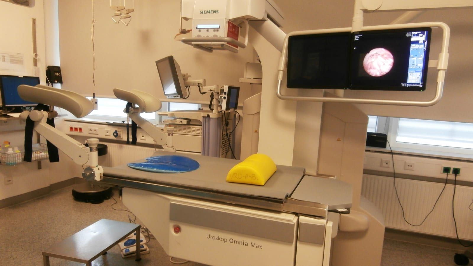 Urology procedure suite with cystoscopy equipment