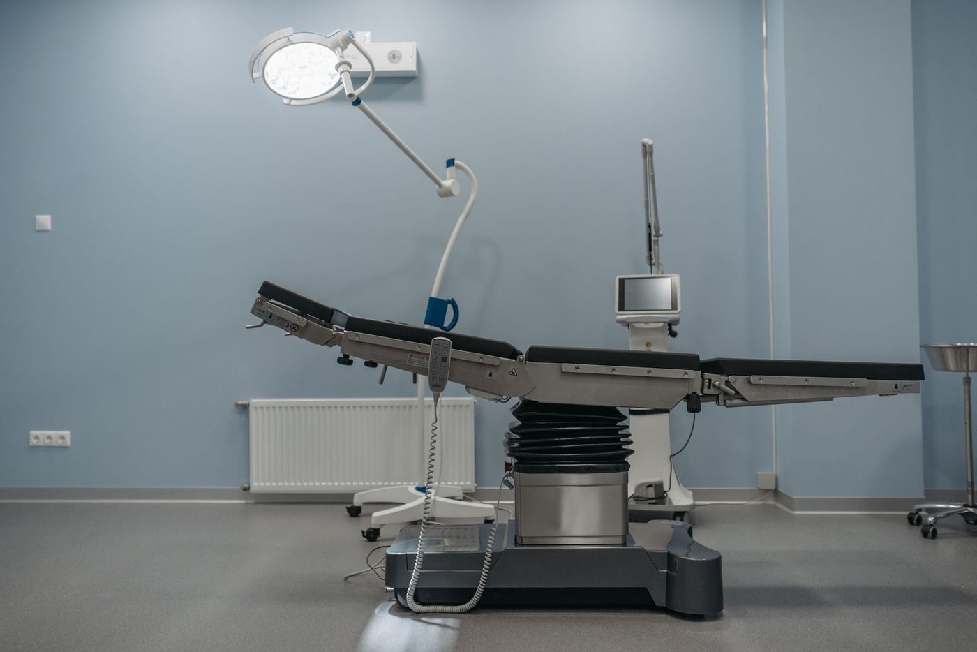 Operating room equipment staged for removal