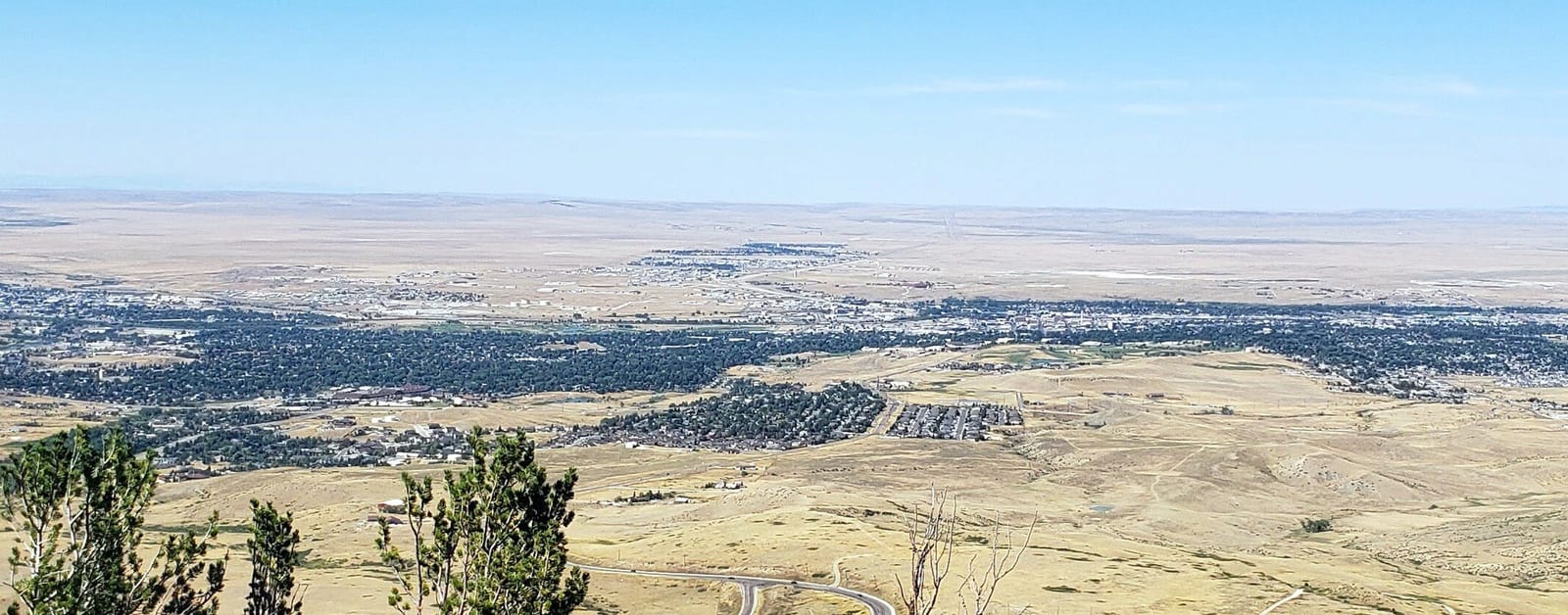 Casper spread across the North Platte valley and the plains, seen from Casper Mountain
